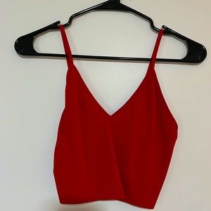Red Fitted Crop Top